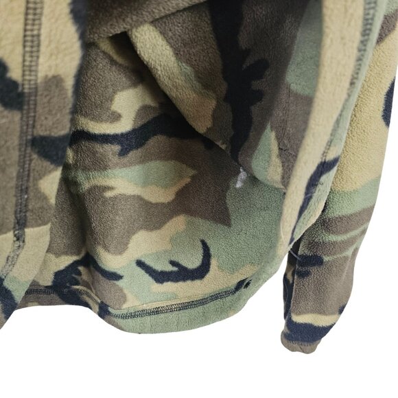 Mens Winter Outdoor Warm Soft Cozy Fleece Green Brown Camo Cowl Neck Sweater S - Picture 5 of 15